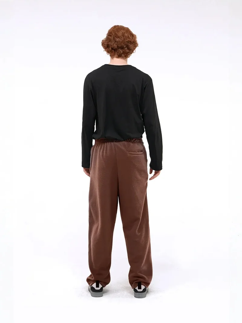 Giesto Beaver Brown GIESTO Men's Relaxed Fit Wide Leg Pull-On Pants for Men | Best Price UAE